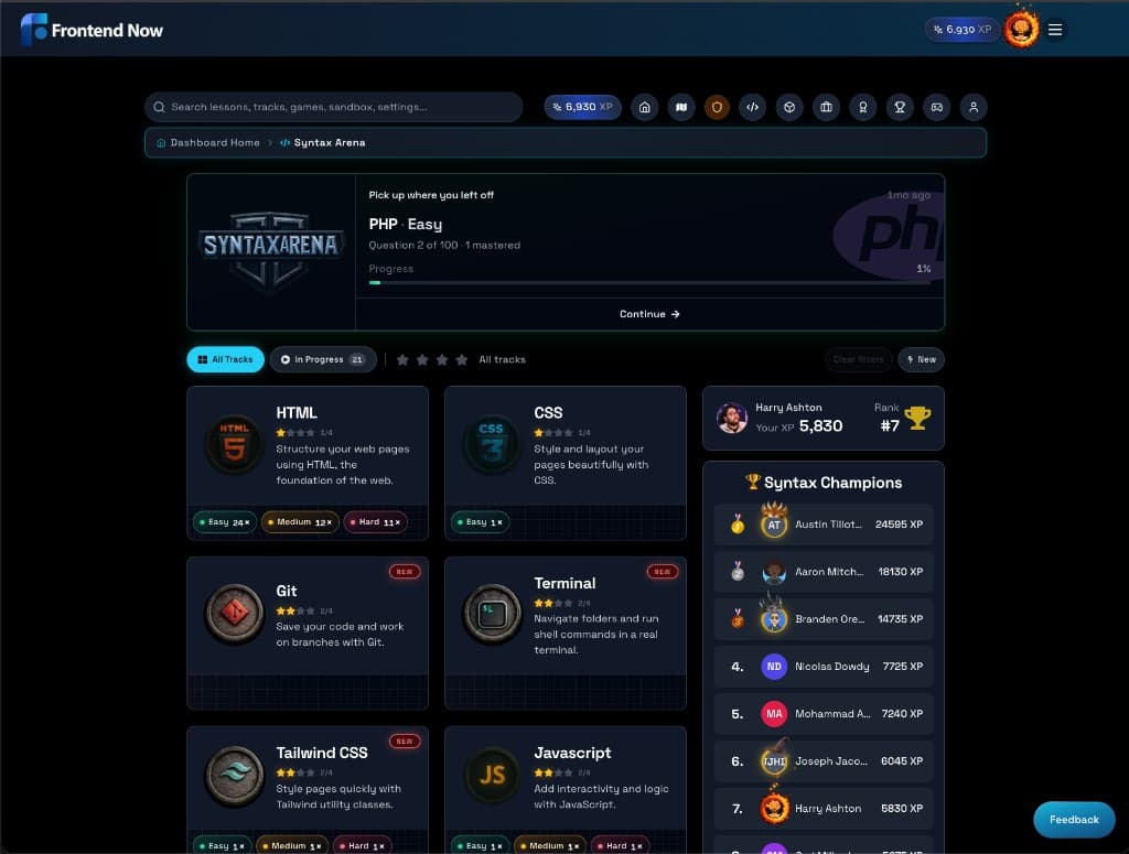 Syntax Arena — Gamified Practice visual 1