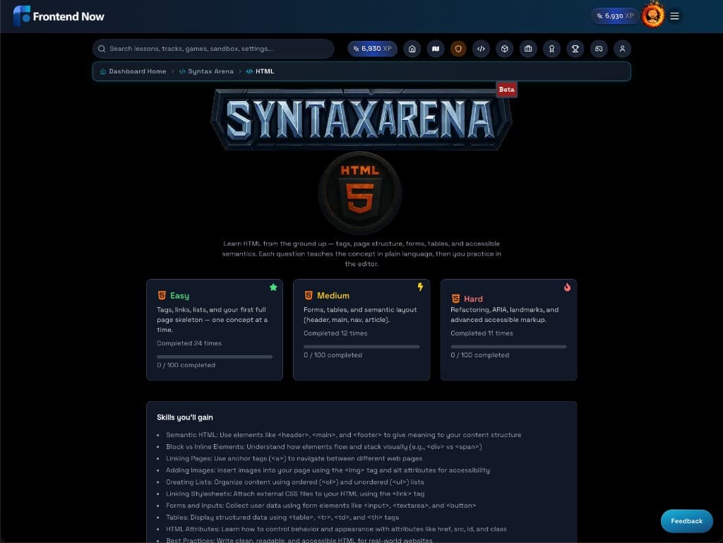 Syntax Arena — Gamified Practice visual 3